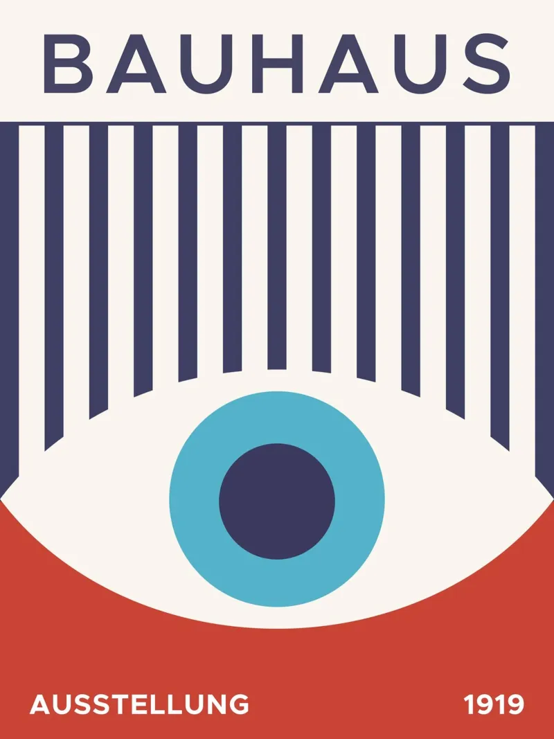 Bauhaus 1919 Tentoonstelling Strepen Patroon hahnemühle van Paigaam Studio