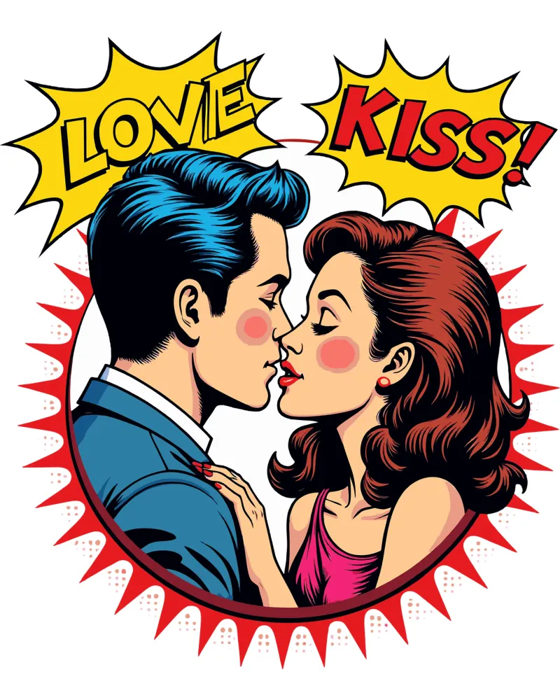 Vintage Pop Art Romance acrylic glass by artdesign1985