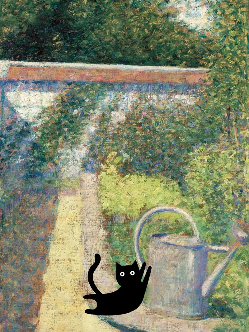 Seurat Georges, The Watering Can, Black Cat poster da Peaches Art Prints