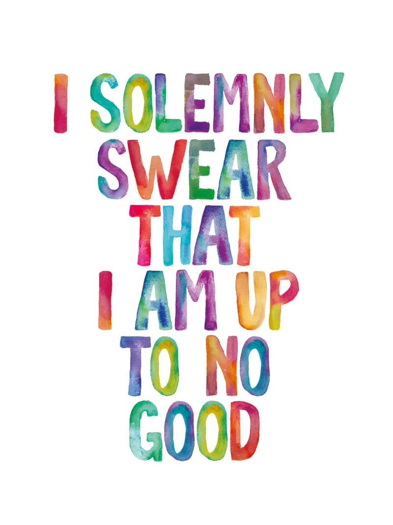 Giuro solennemente che non sto combinando nulla di buono Regenbogen Design tela da THE MOTIVATED TYPE