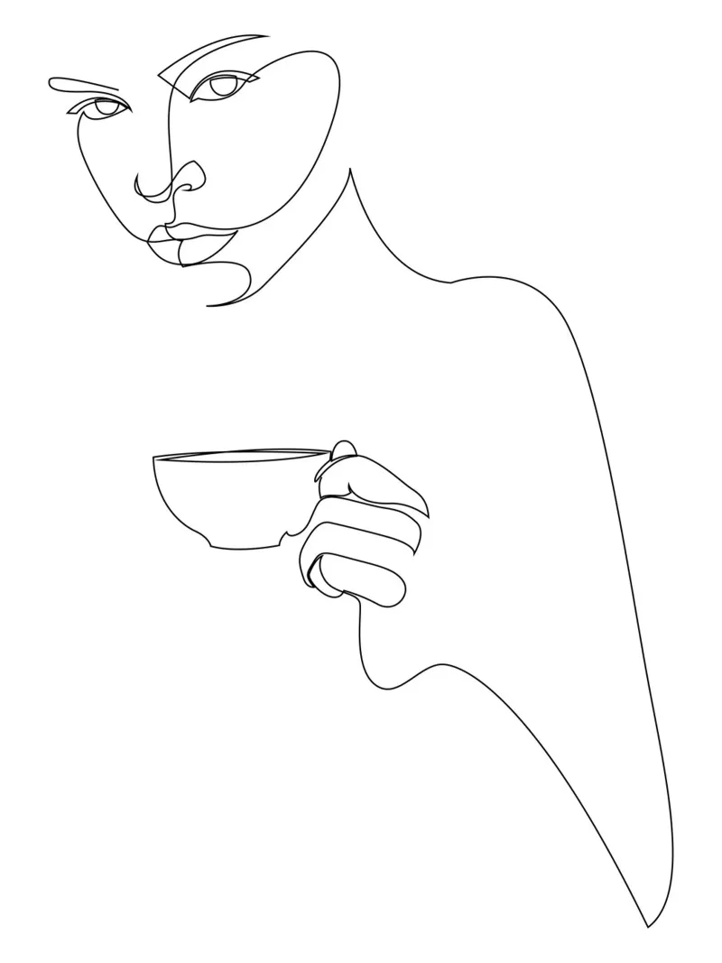 Ragazza del caffè carta hahnemühle da Addillum