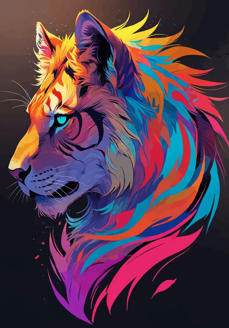 Tigre vibrant : Libérez vos couleurs intérieures alu dibond de artdesign1985
