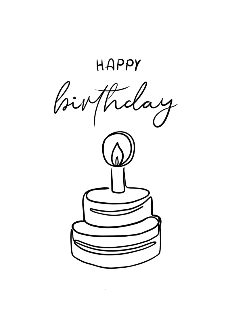 Torta di compleanno l Lineart | Illustratio | Skandi poster da keinkonzept