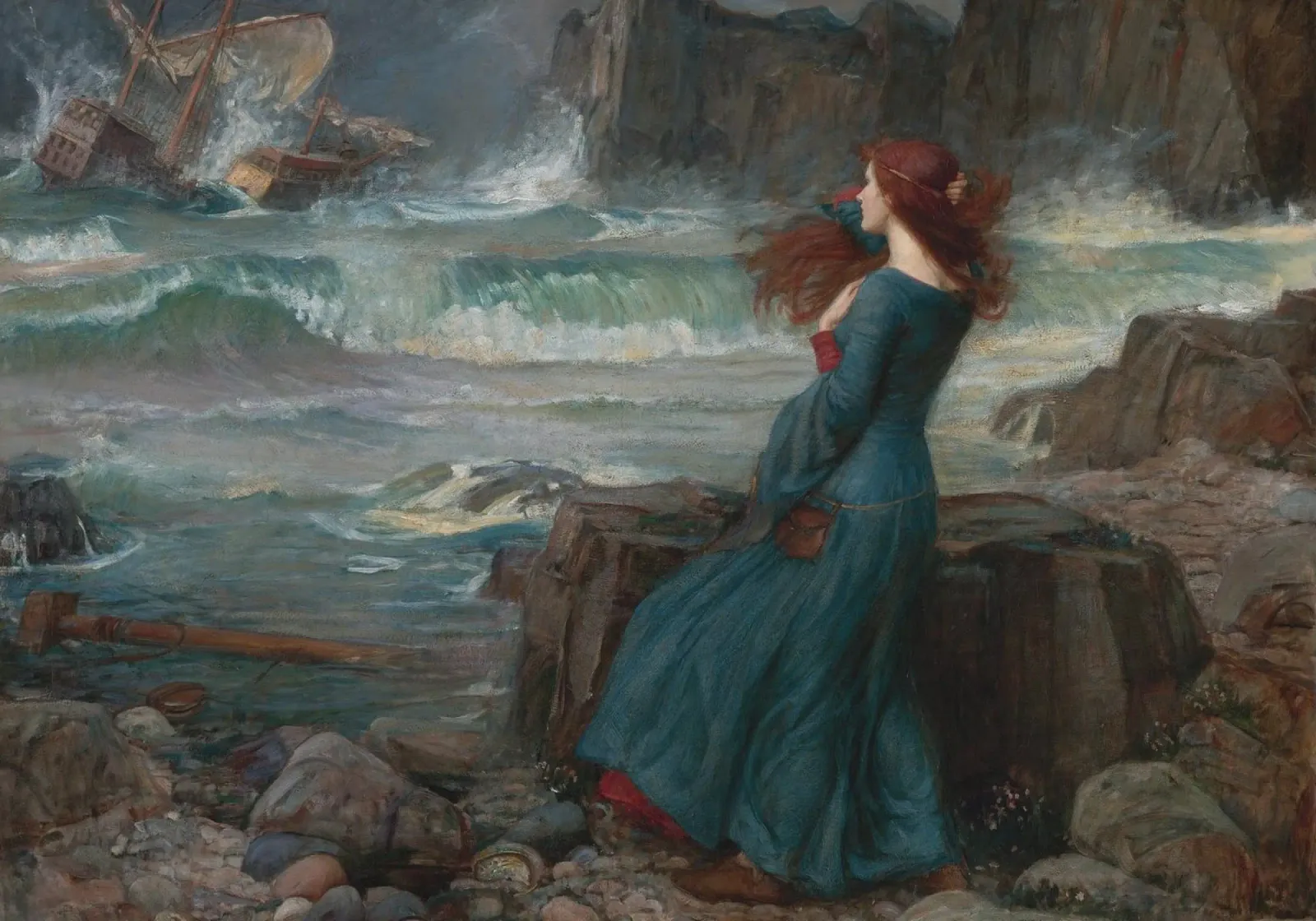 John William Waterhouse - Miranda poster con telaio in plastica da Timeless Artworks