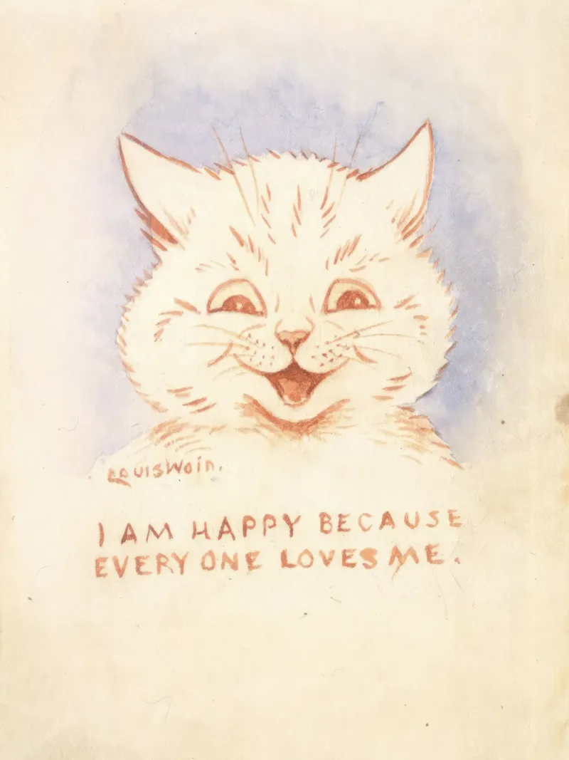 Louis Wain, Gatto felice, poster per la camera dei bambini poster da Peaches Art Prints