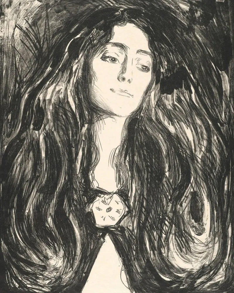 Edvard Munch - La spilla. Eva Mudocci pellicola backlit da Timeless Artworks