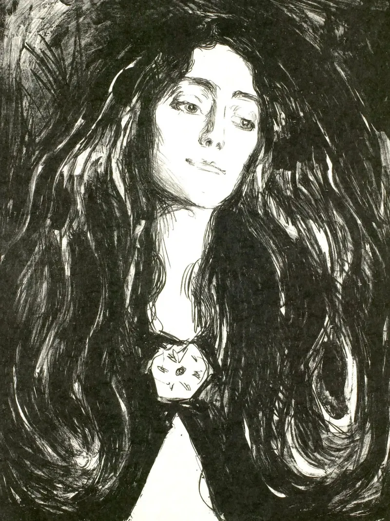 Edvard Munch - La spilla. Eva Mudocci. 1903 alluminio dibond da Timeless Artworks