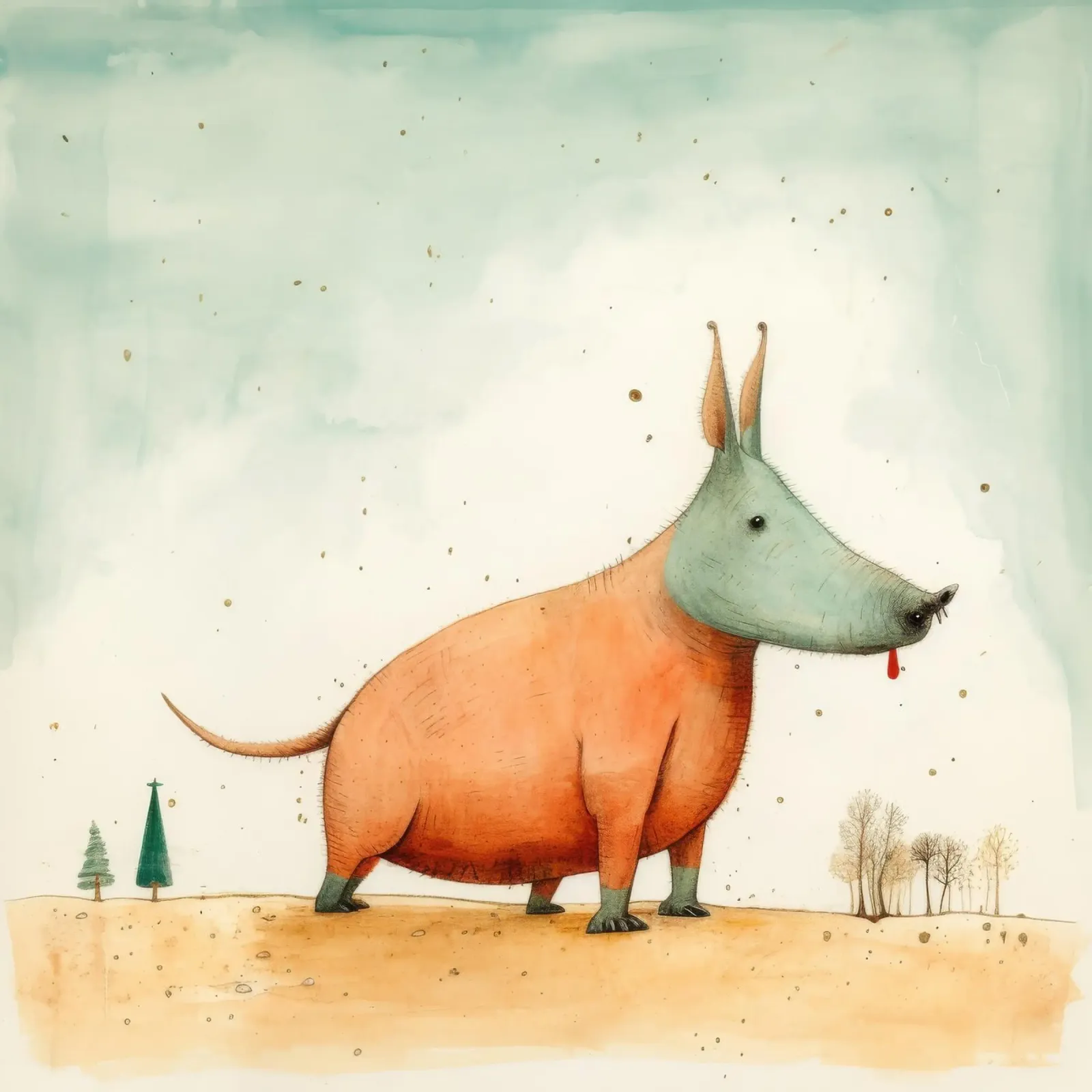 Mínimo Aardvark 2 metacrilato de Minimal Animal Art