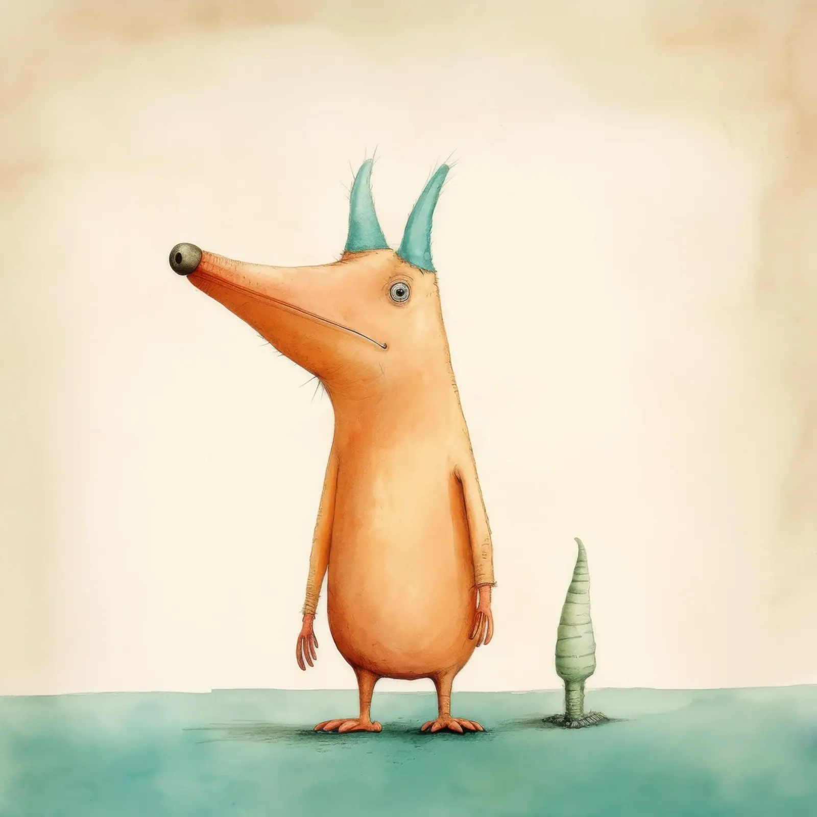 Mínimo Aardvark 3 lámina retroiluminada de Minimal Animal Art
