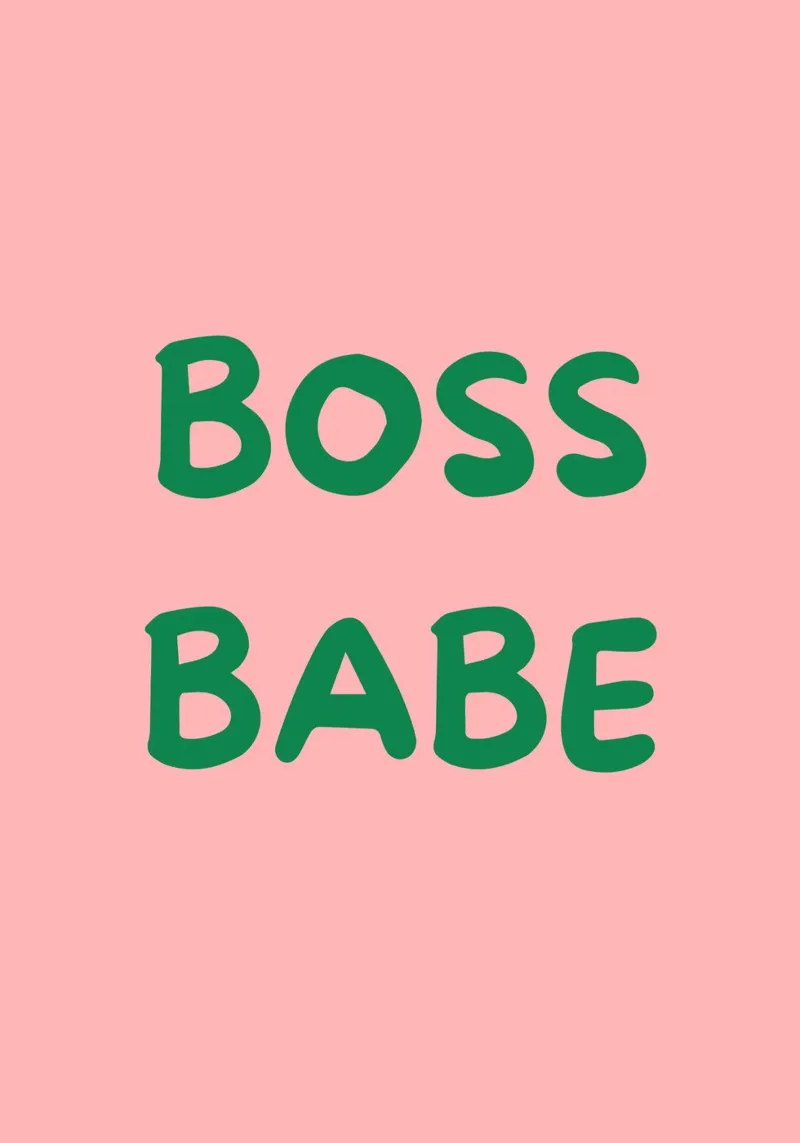 Boss Babe | Pink & Green Typography Art Print pellicola backlit da PrintCessStudio
