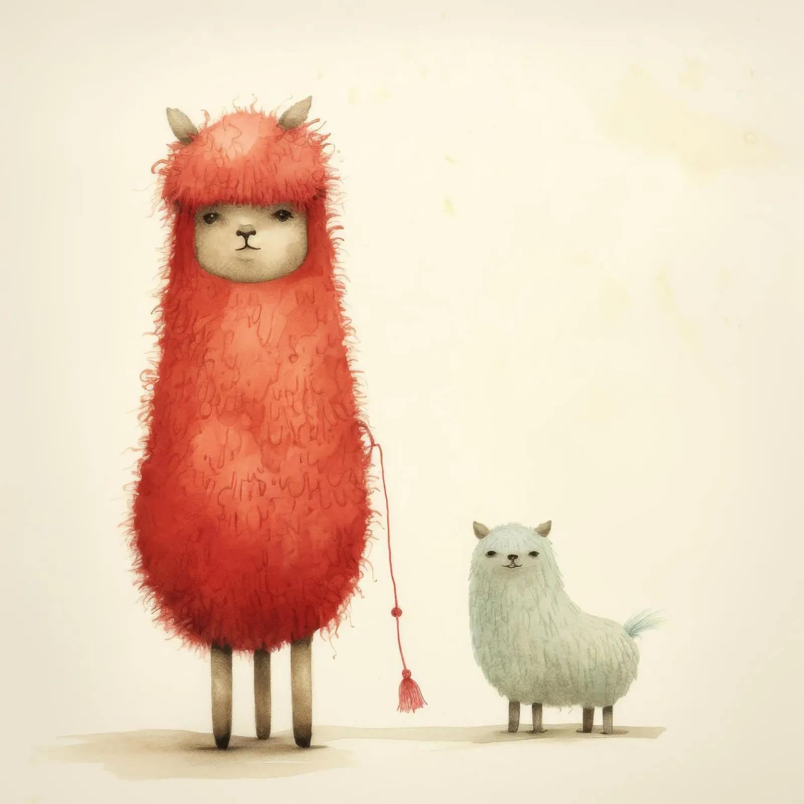 Minimal Alpaca 4 canvas by Minimal Animal Art