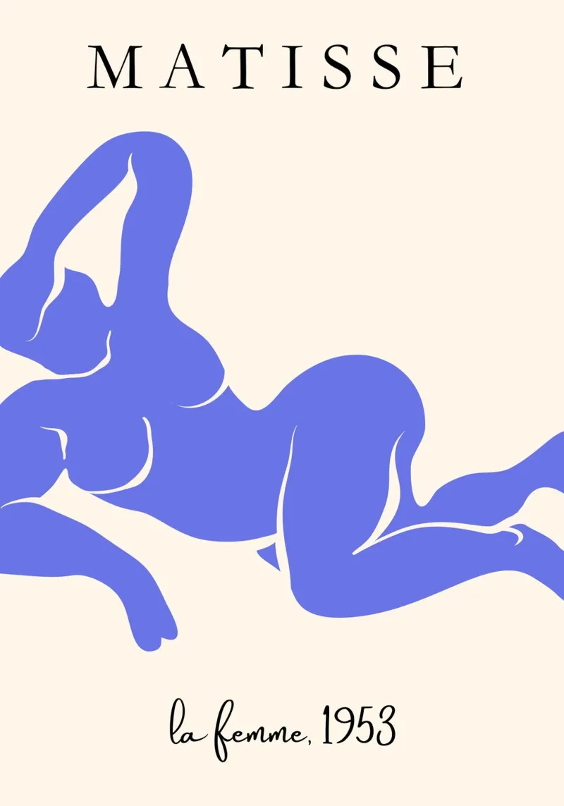 La Femme | Matisse-Inspired Abstract Art Print pellicola backlit da PrintCessStudio