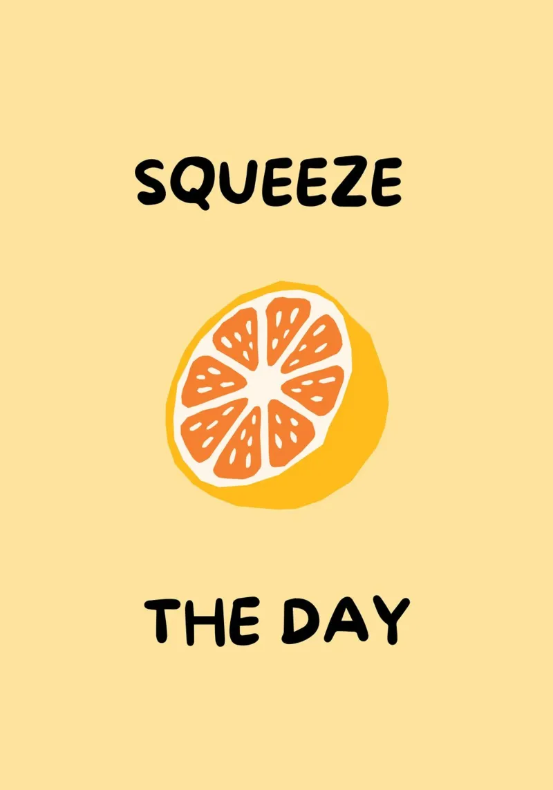 Squeeze the Day | Lemon Kitchen Quote Print Hahnemühle von PrintCessStudio