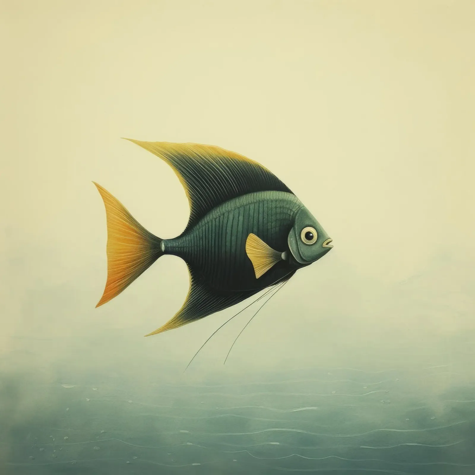 Pesce angelo minimo 4 pellicola backlit da Minimal Animal Art