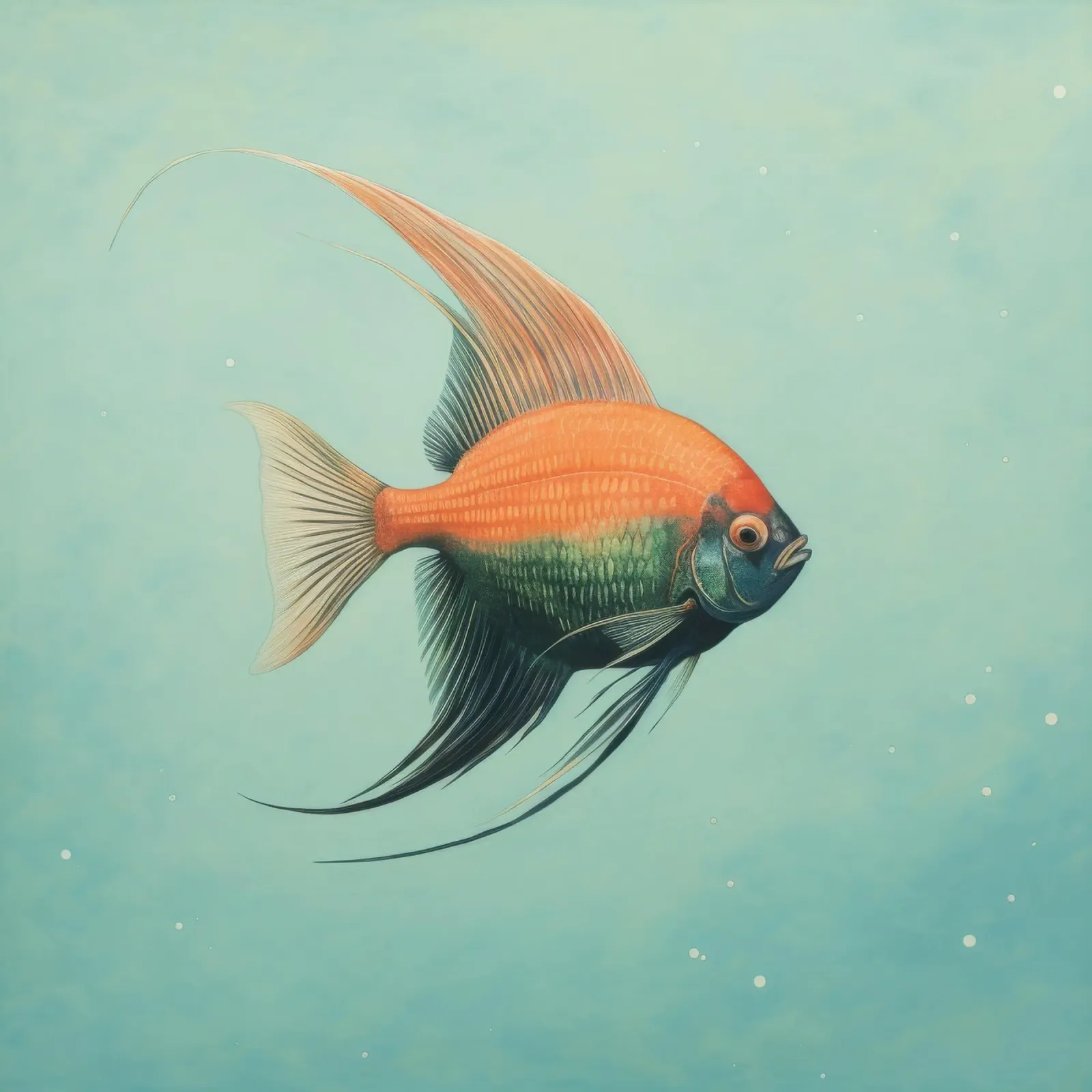 Pesce angelo minimo 1 pellicola backlit da Minimal Animal Art