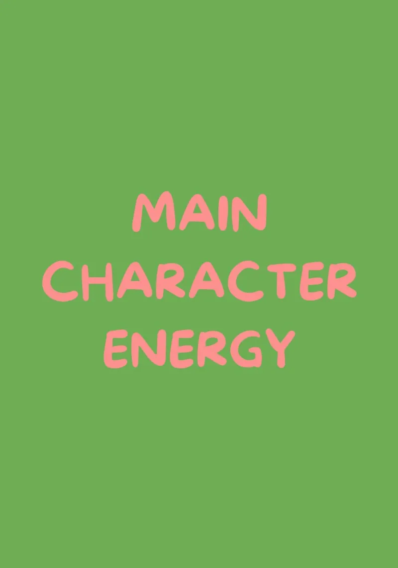 Main Character Energy | Pink & Green Typography Art Print poster con telaio in plastica da PrintCessStudio
