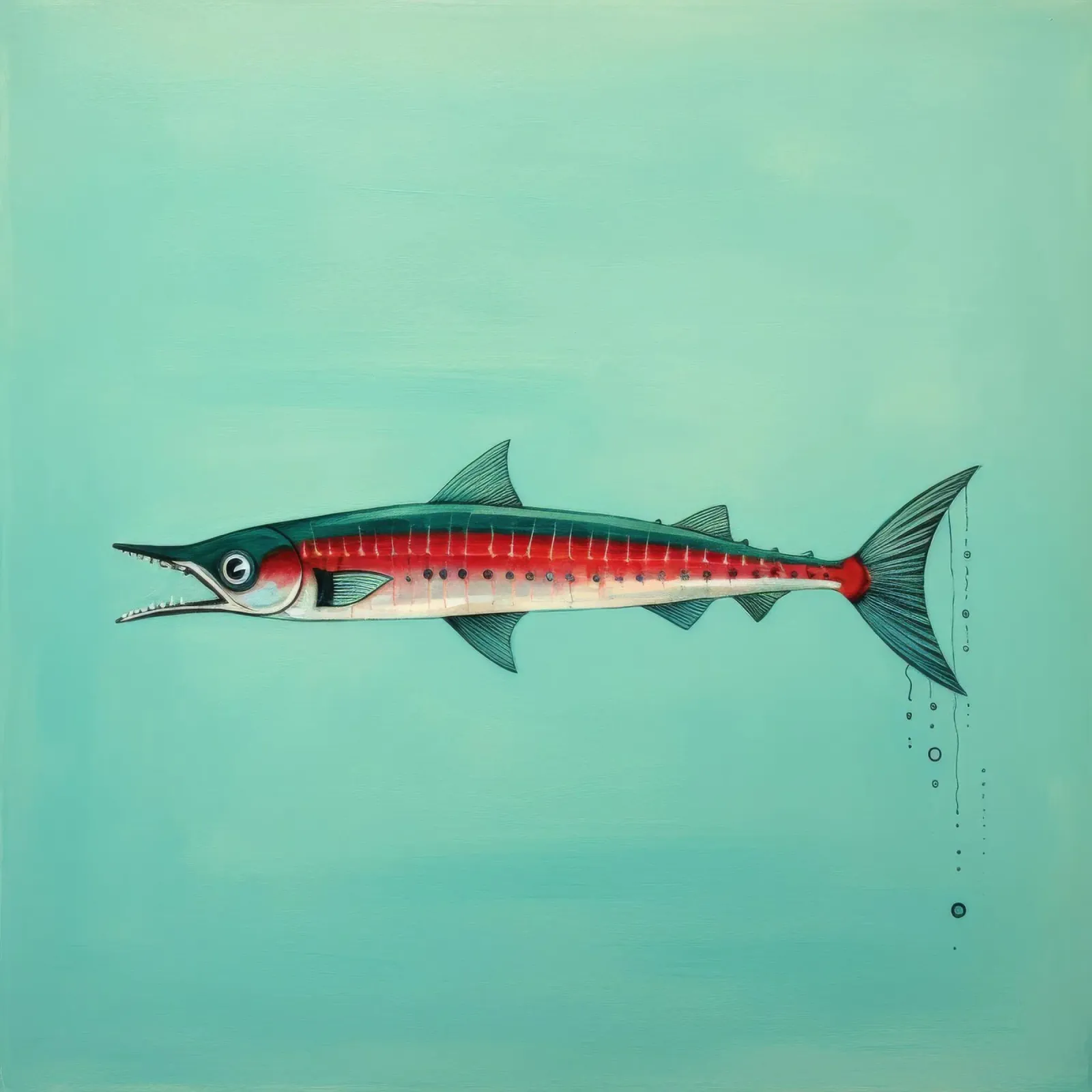 Barracuda minimo 2 pellicola backlit da Minimal Animal Art