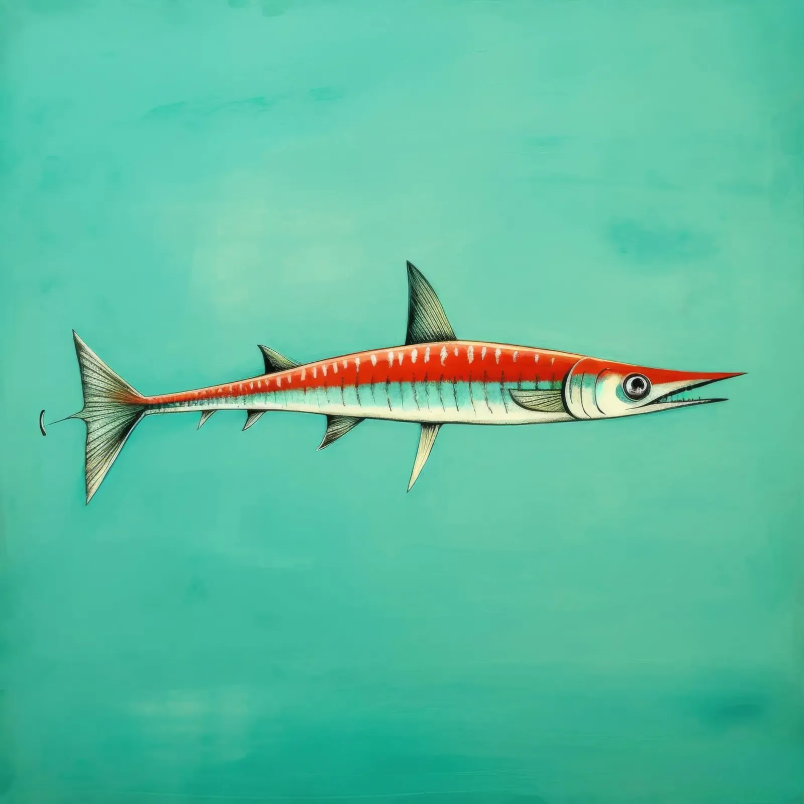 Barracuda minimo 1 pellicola backlit da Minimal Animal Art