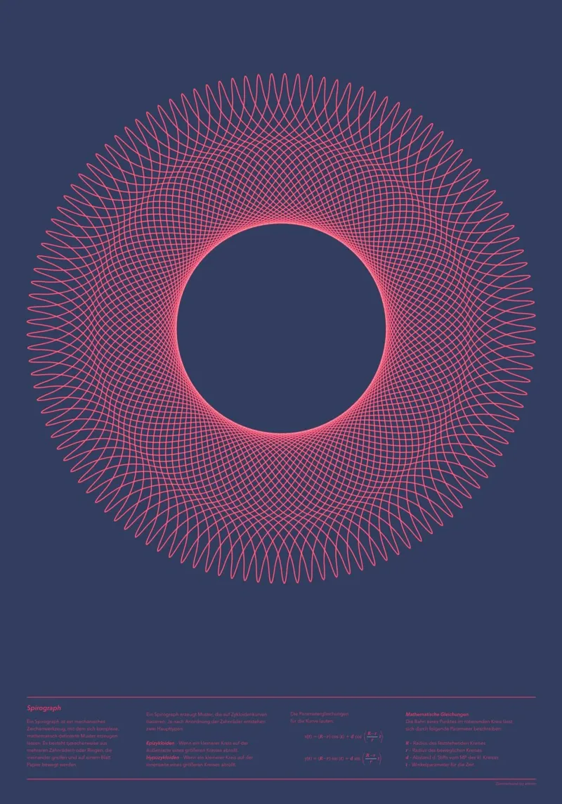Spirograph Series - A01 Leinwand von zimmerkunst