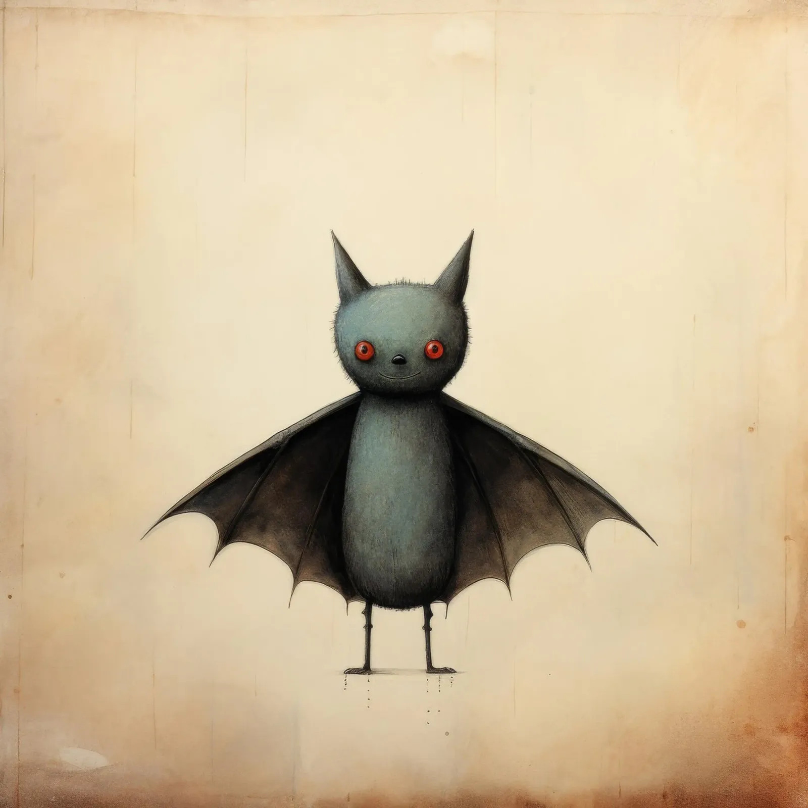 Pipistrello minimo 4 alluminio dibond da Minimal Animal Art