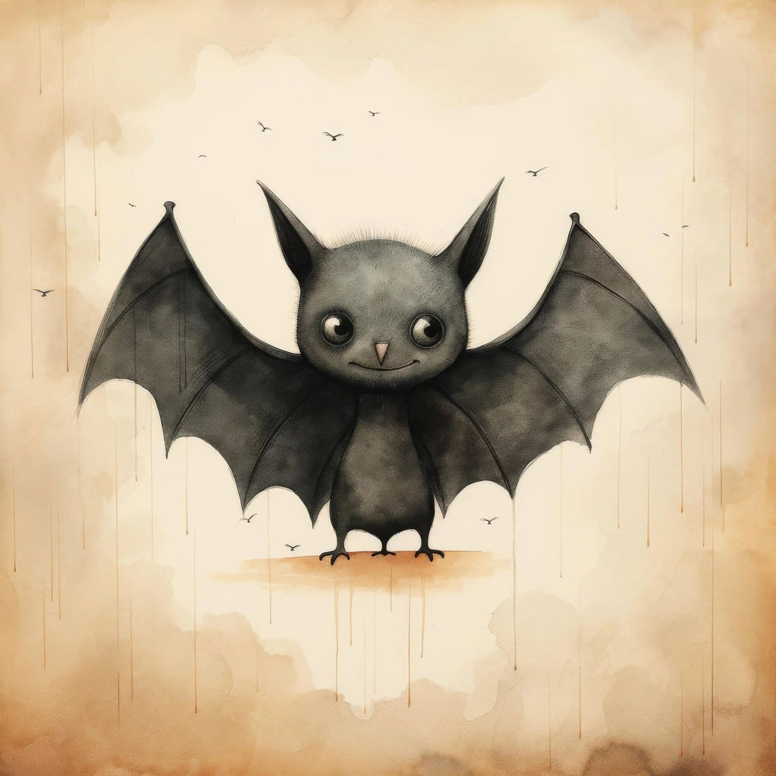 Pipistrello minimo 1 pellicola backlit da Minimal Animal Art