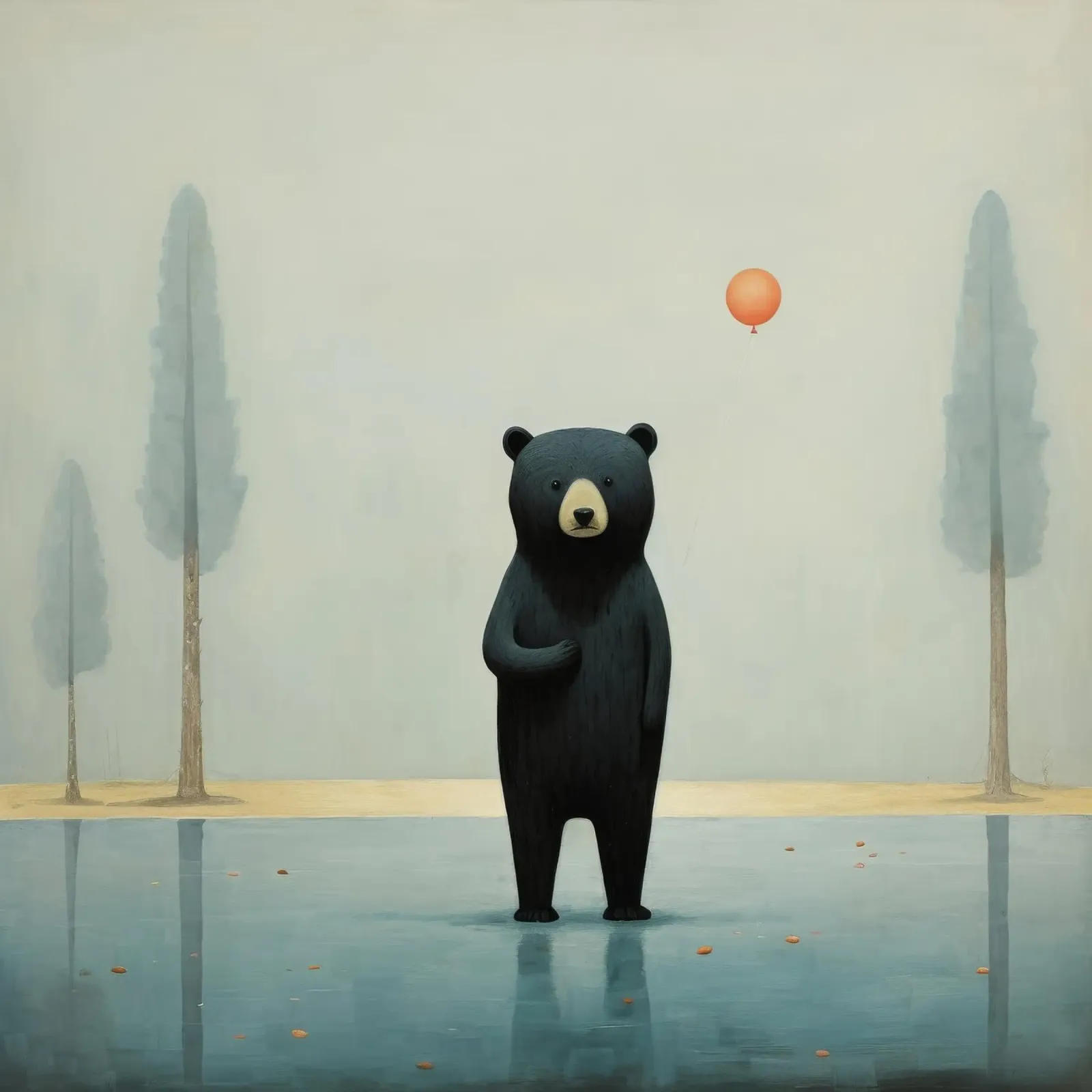 Orso nero minimo 1 pellicola backlit da Minimal Animal Art