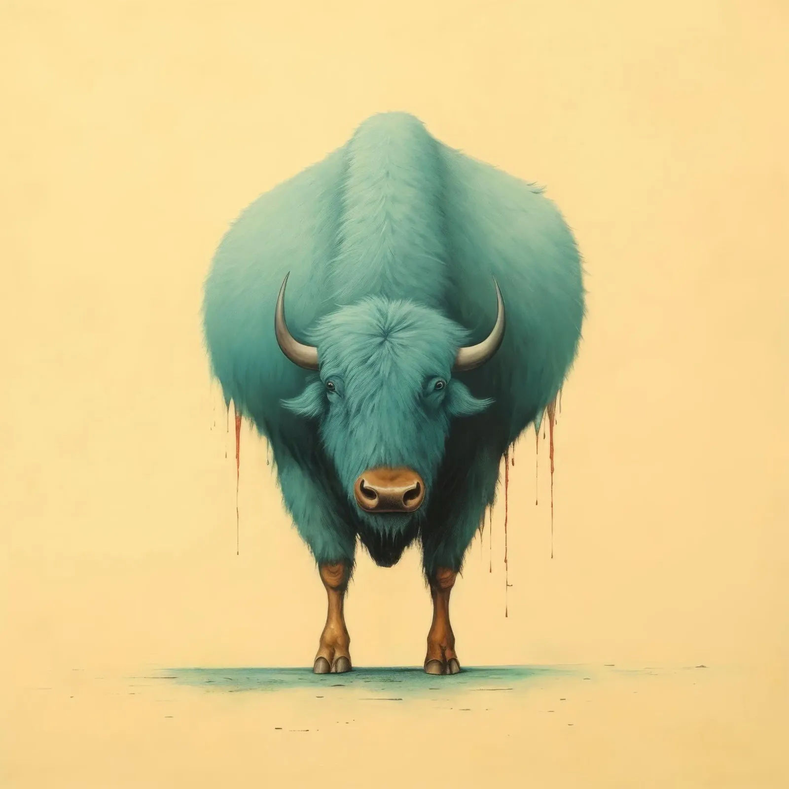 Bufalo minimo 1 pellicola backlit da Minimal Animal Art
