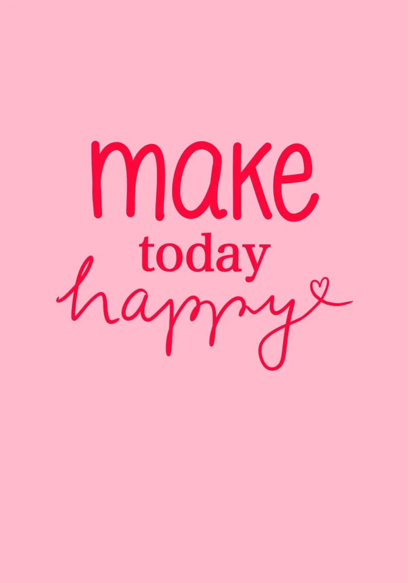 Make today happy - rot, rosa - Handlettering, Illustration carta hahnemühle da keinkonzept