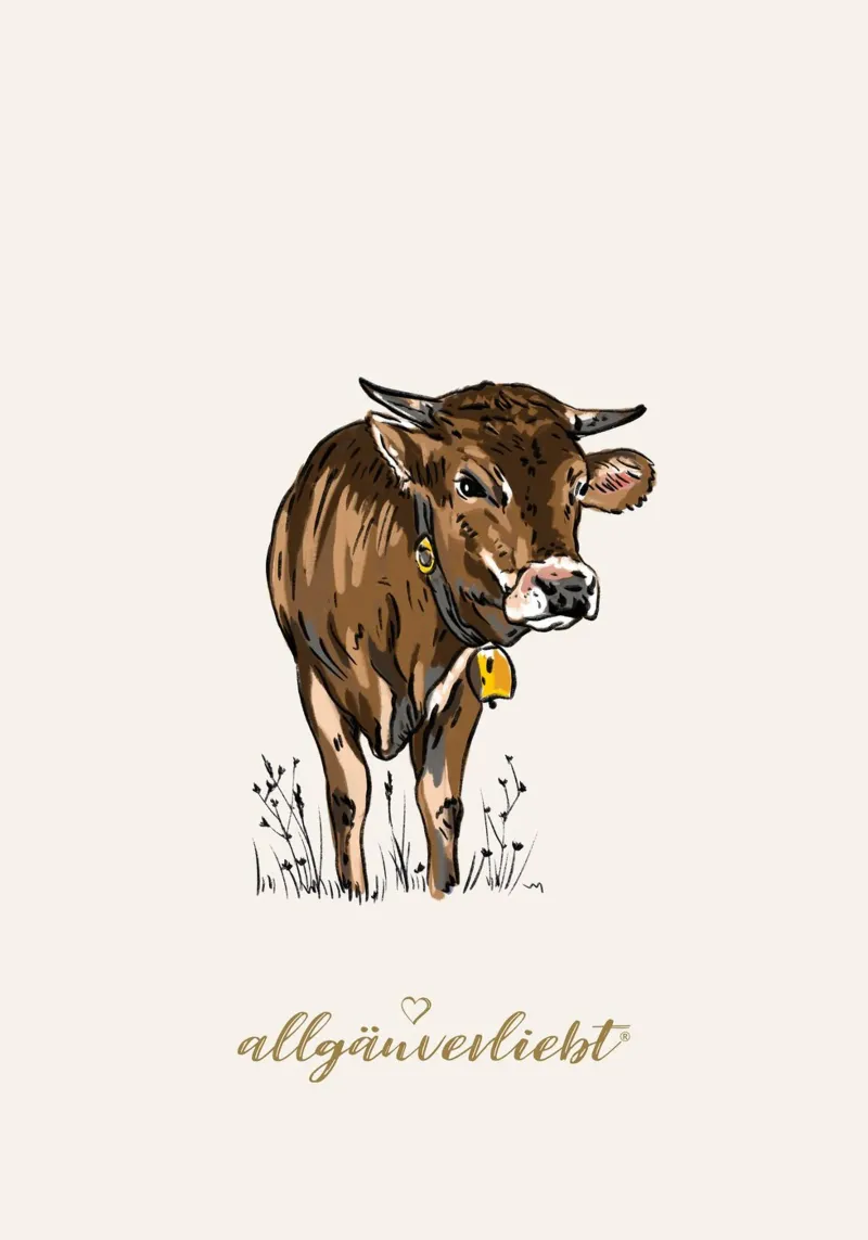 Junger Bulle dunkelbraun carta hahnemühle da allgäuverliebt