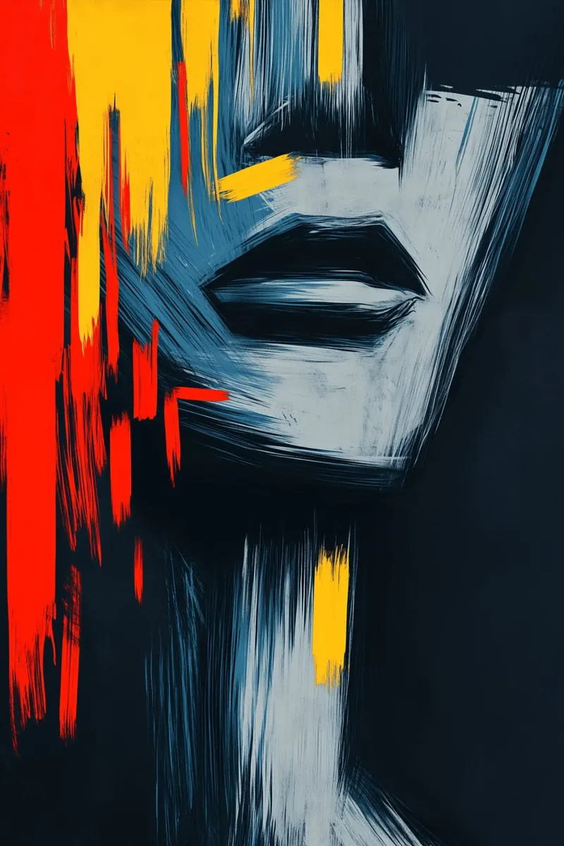 Gefragmenteerde stilte canvas van melipo-art