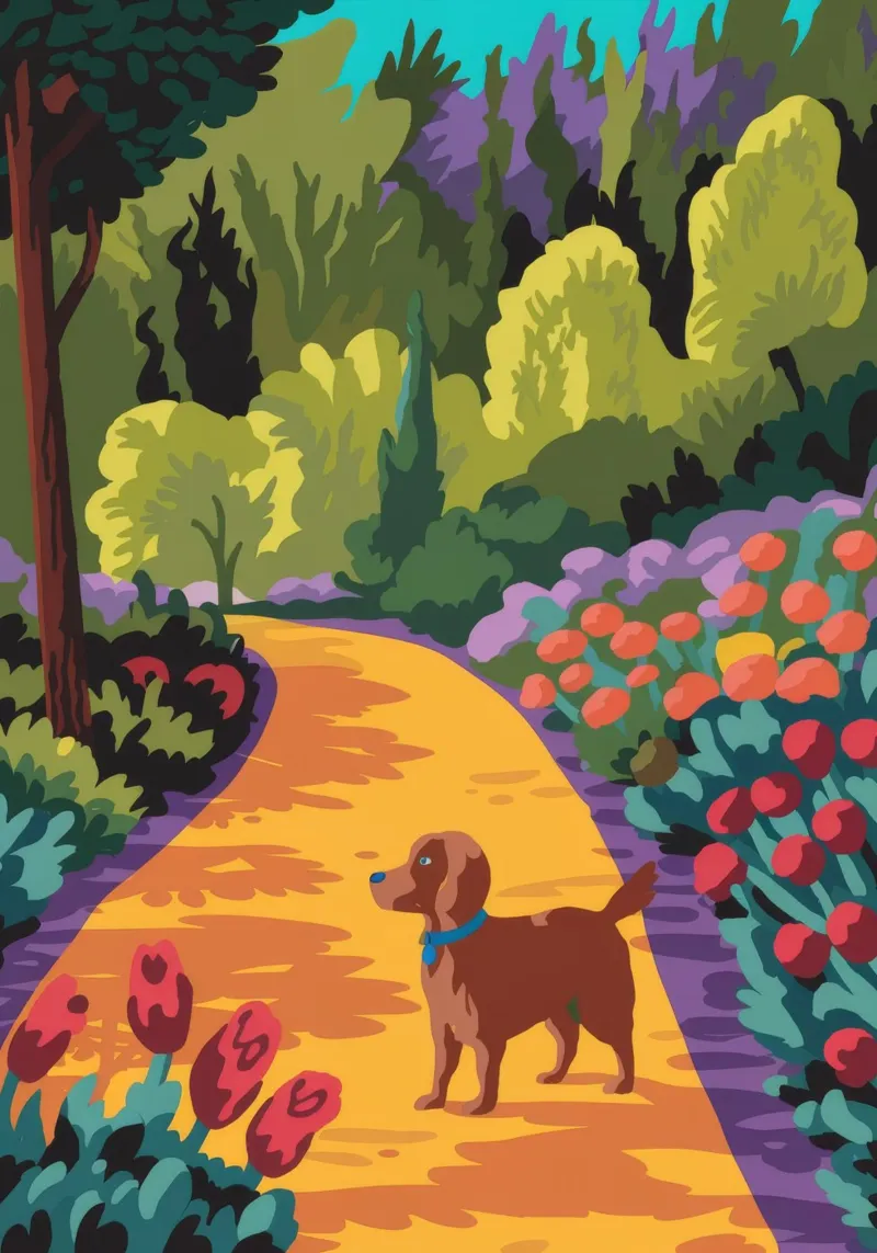 Garden Path canvas met Baklijst van Artie Shifa