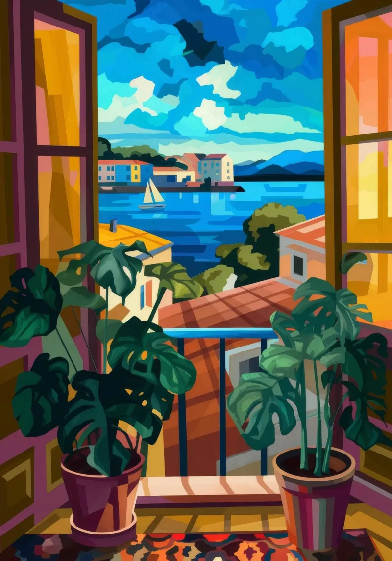 Porto di Haven poster con telaio in plastica da Artie Shifa