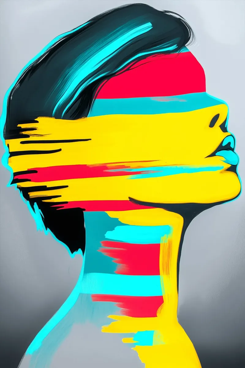Identity in the flow of colours - Lost thoughts canvas by melipo-art