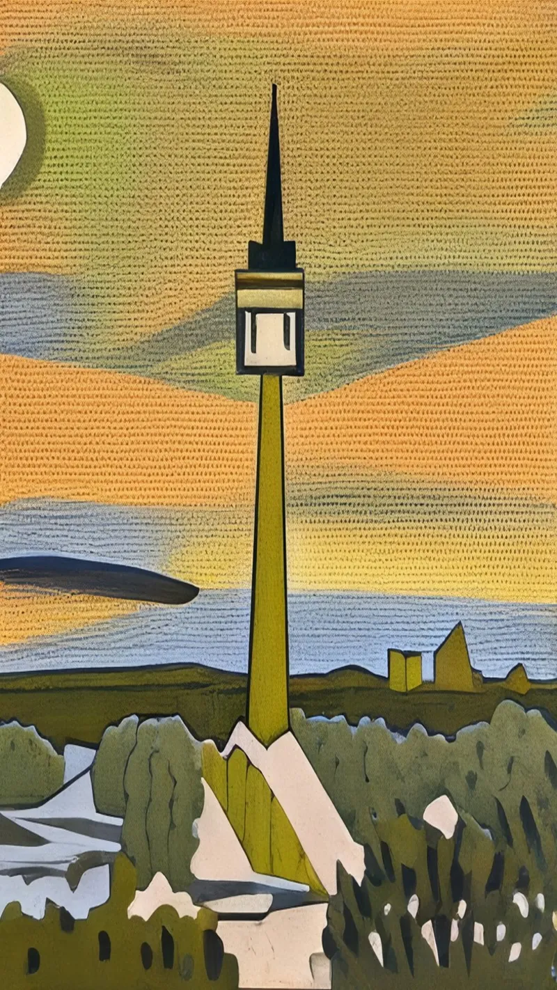 Torre della televisione Monaco_1 poster con telaio in legno da Abstract Art by LK