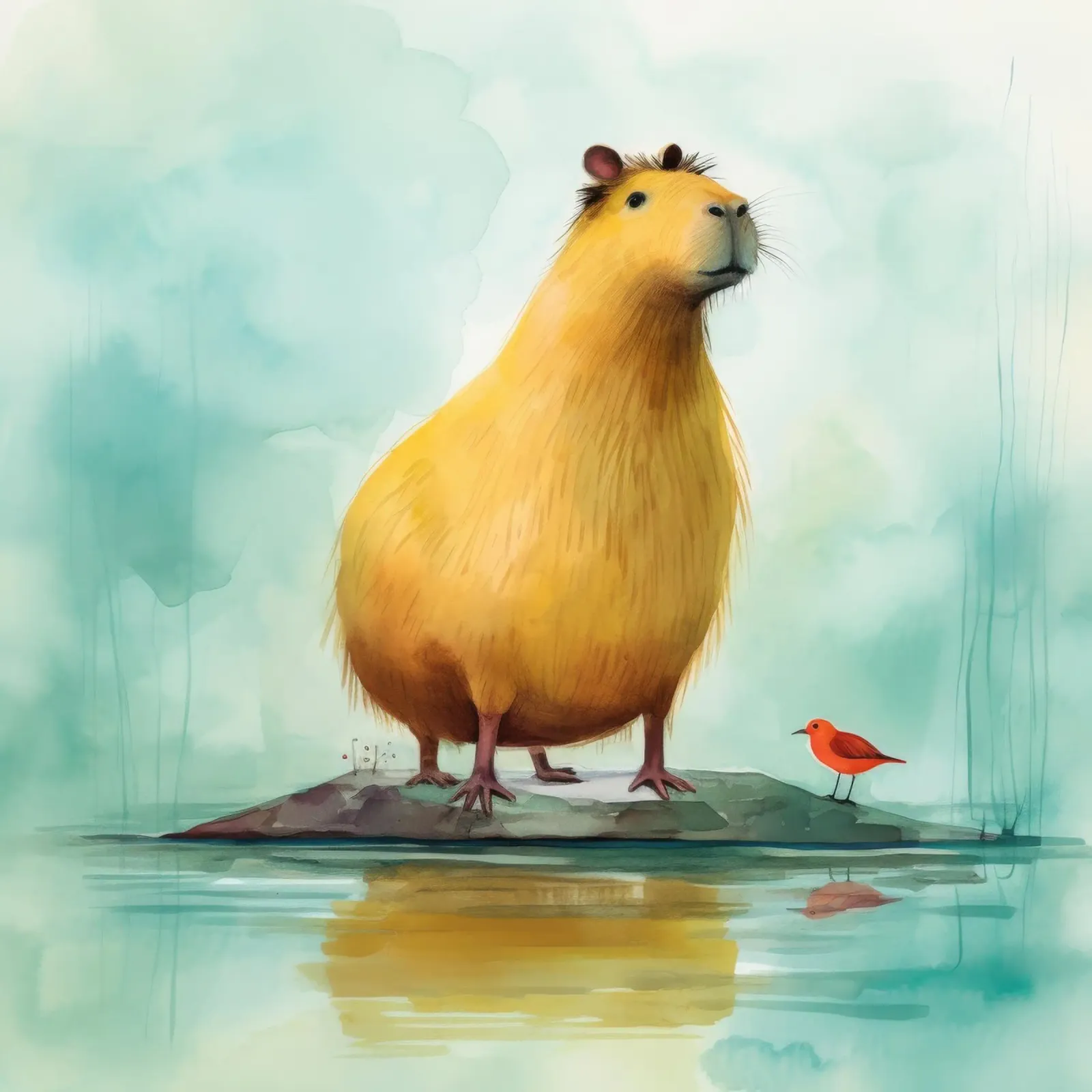 Capibara minimo 3 pellicola backlit da Minimal Animal Art