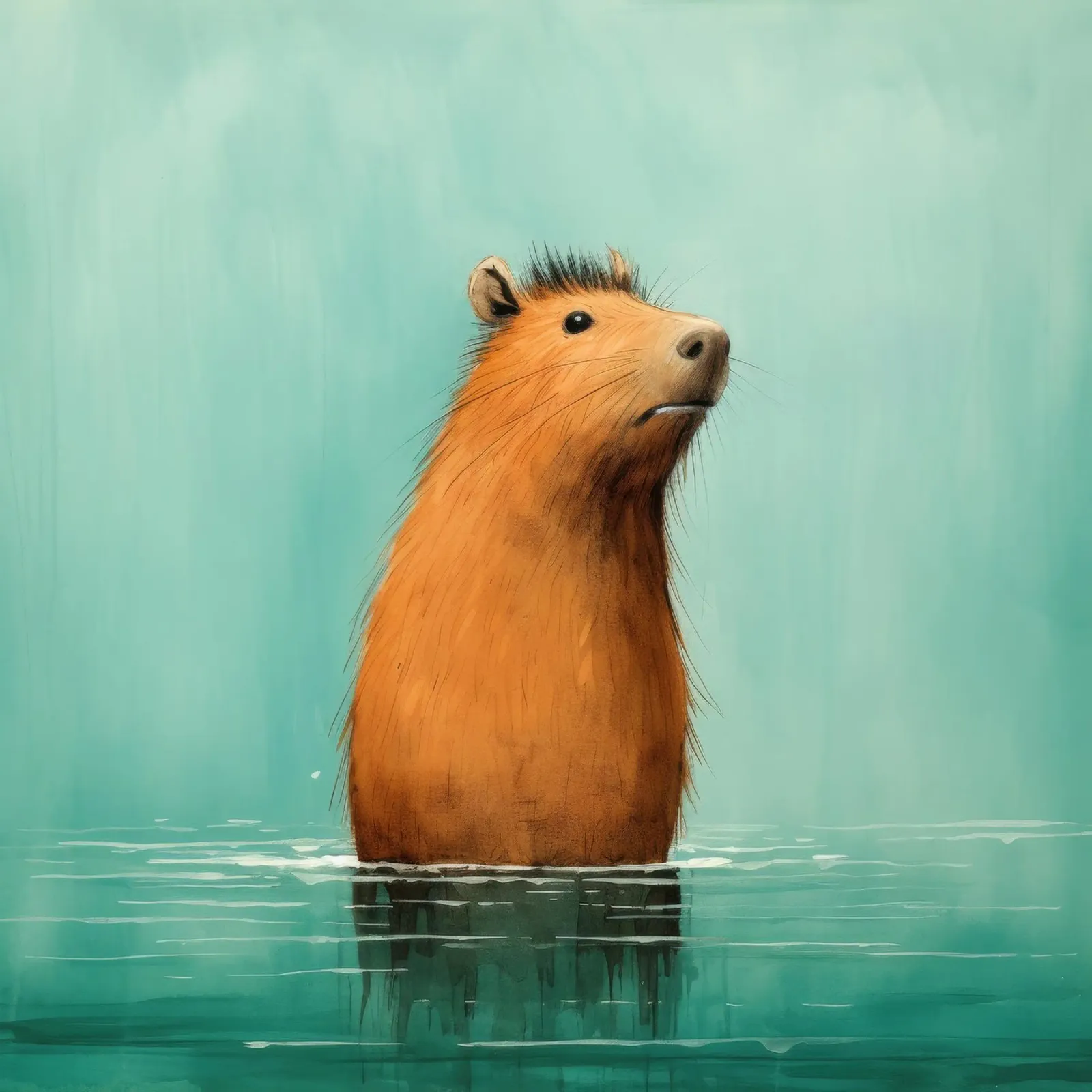 Capibara minimo 4 poster da Minimal Animal Art