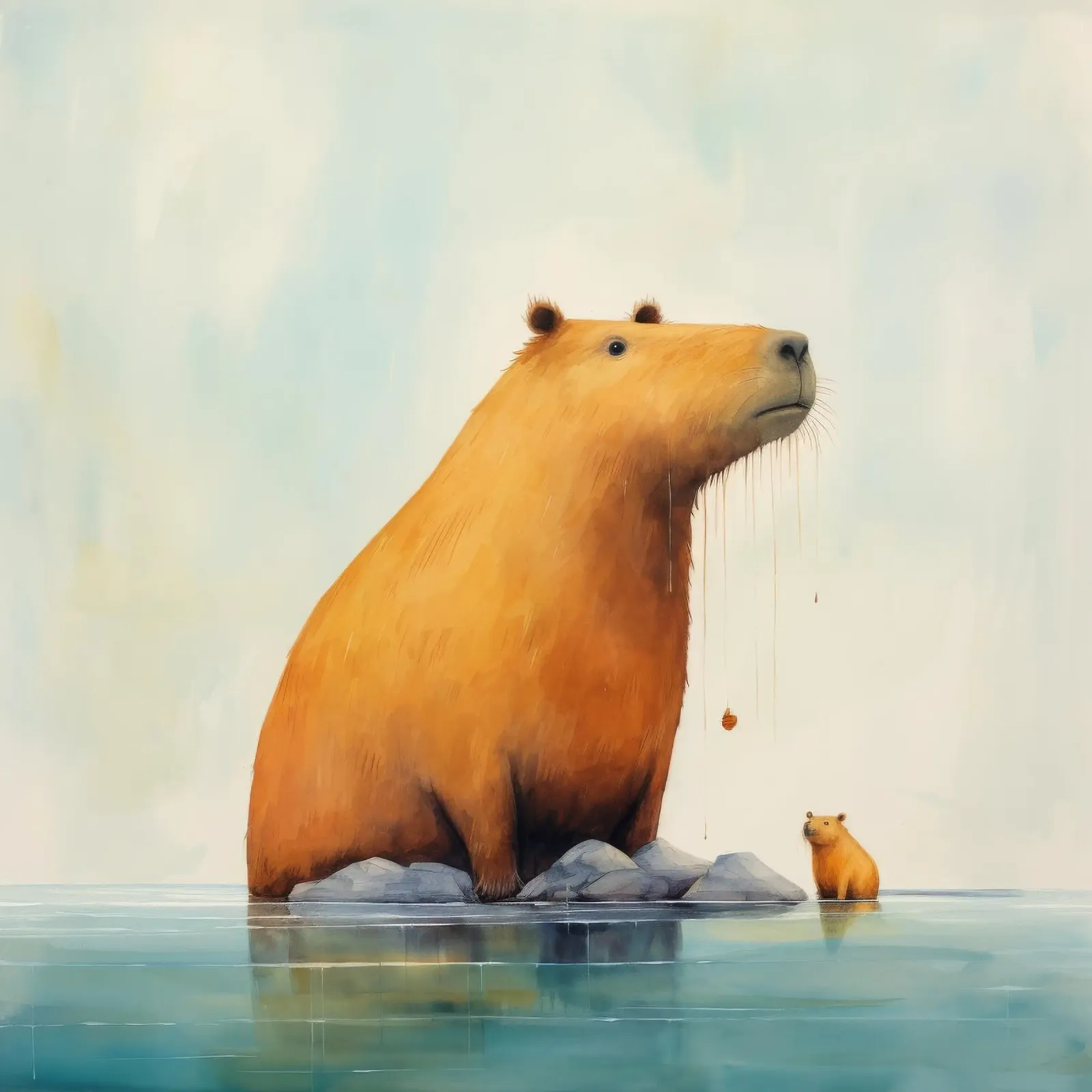 Capybara minimal 1 hahnemühle de Minimal Animal Art
