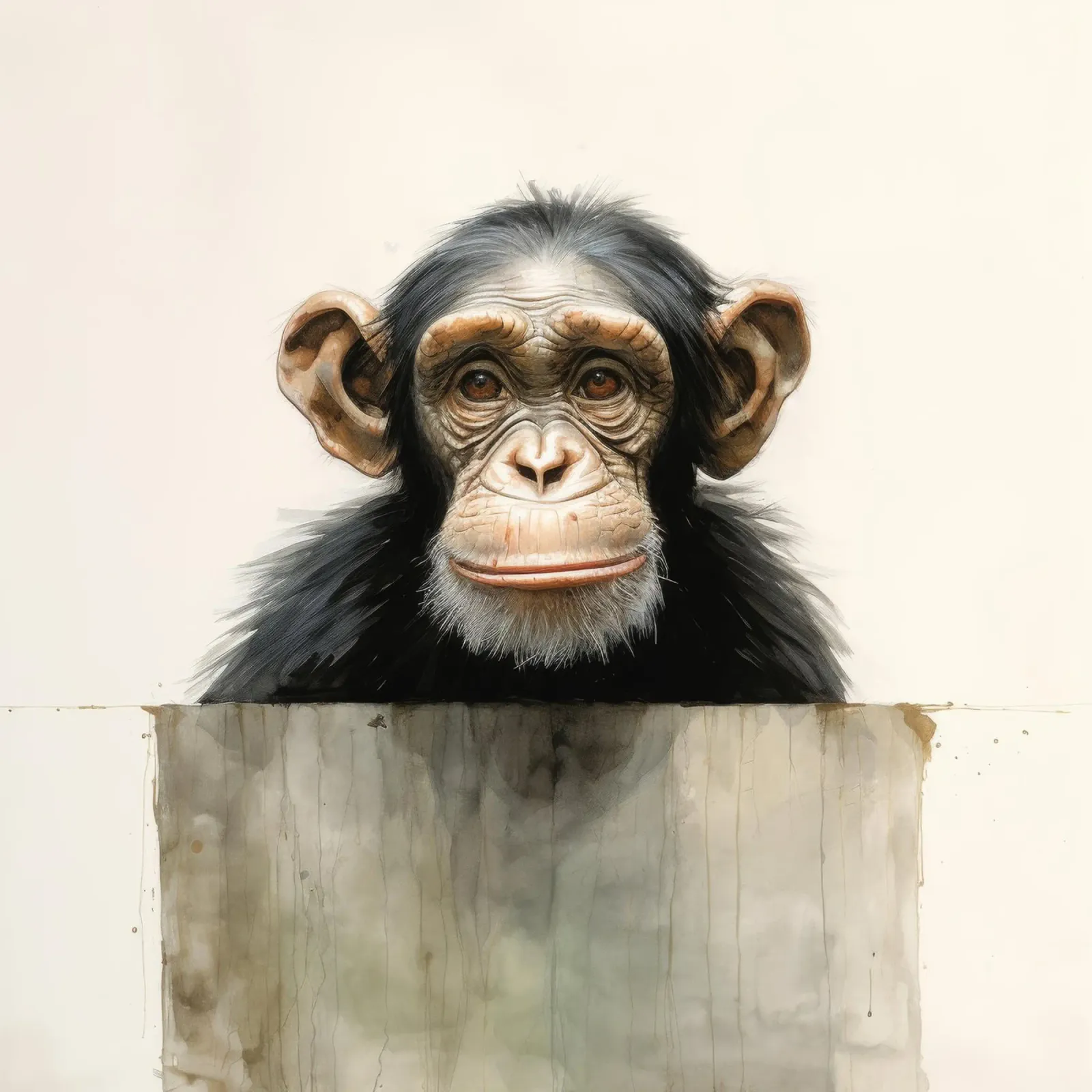 Chimpancé mínimo 3 metacrilato de Minimal Animal Art