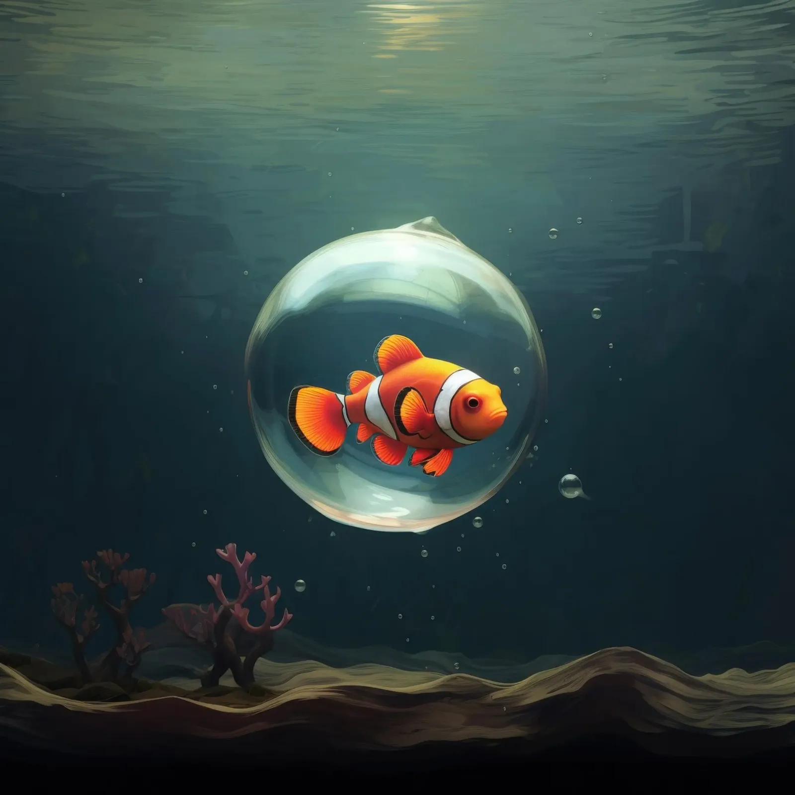 Pesce pagliaccio minimo 1 pellicola backlit da Minimal Animal Art