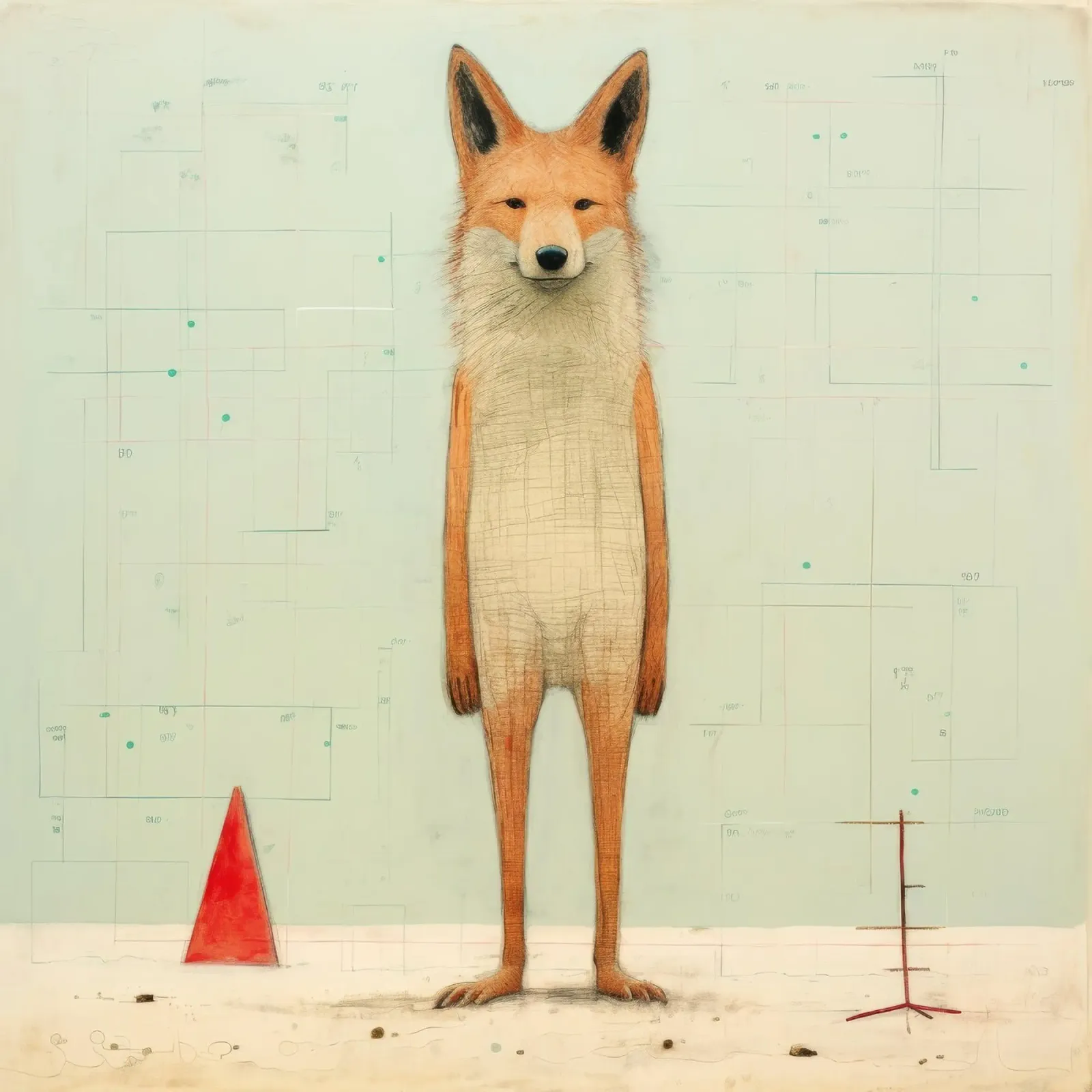 Coyote minimo 3 plexiglass da Minimal Animal Art