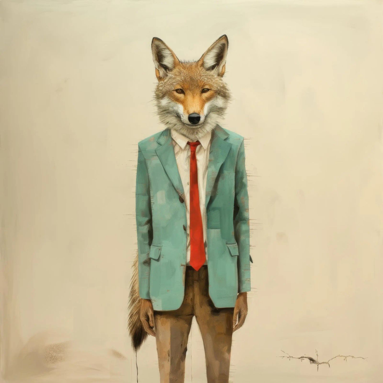 Coyote minimo 4 pellicola backlit da Minimal Animal Art