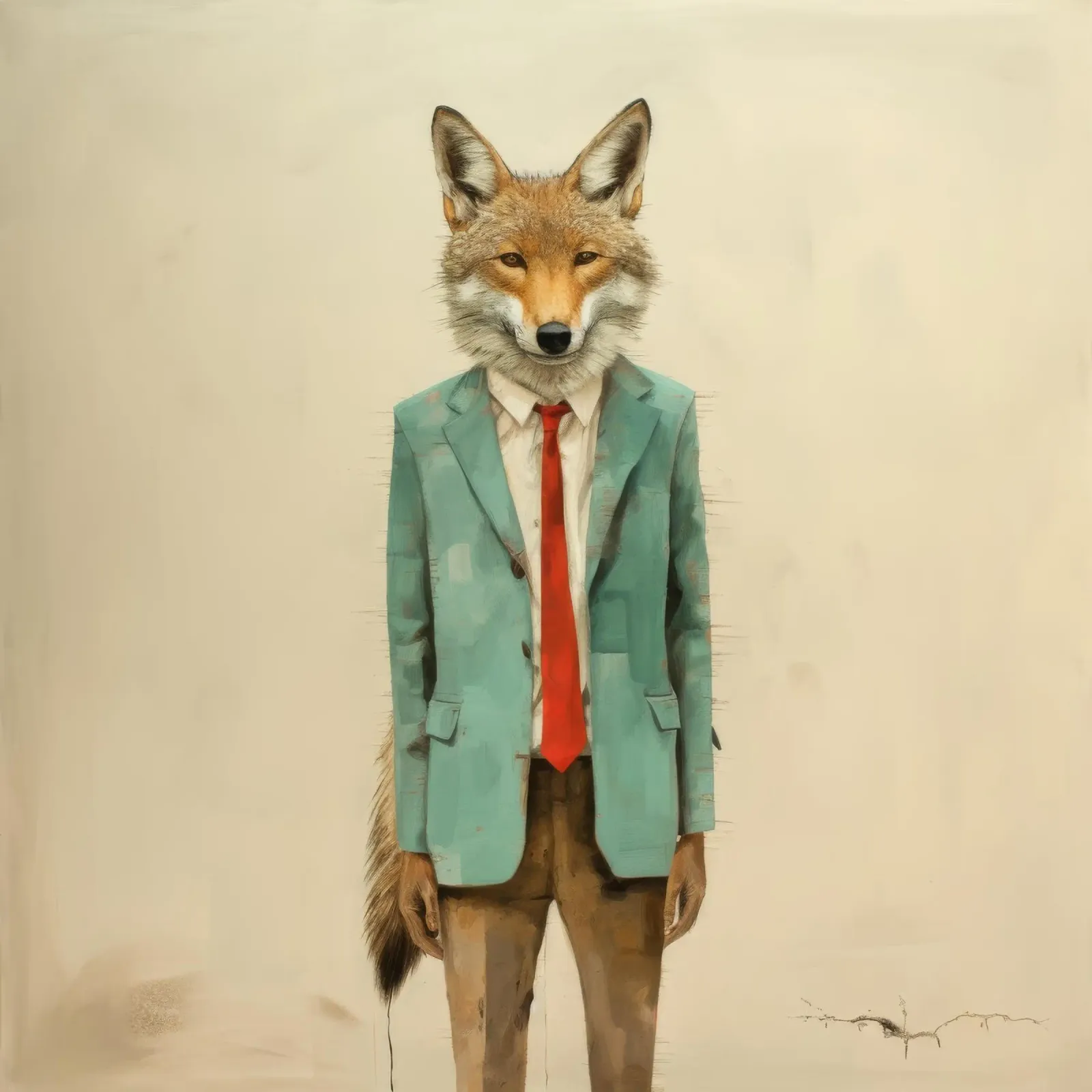Coyote mínimo 4 metacrilato de Minimal Animal Art
