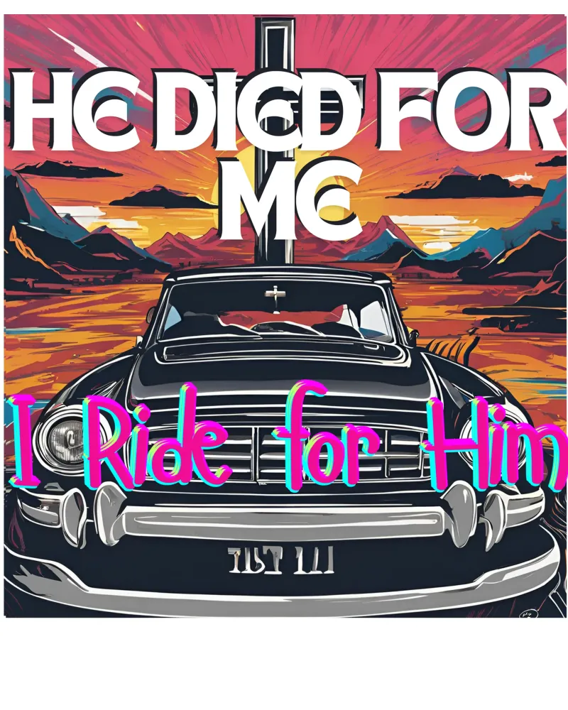 He died for me I ride for Him Tee, Christian apparel Unisex poster con telaio in legno da Lionandlamb