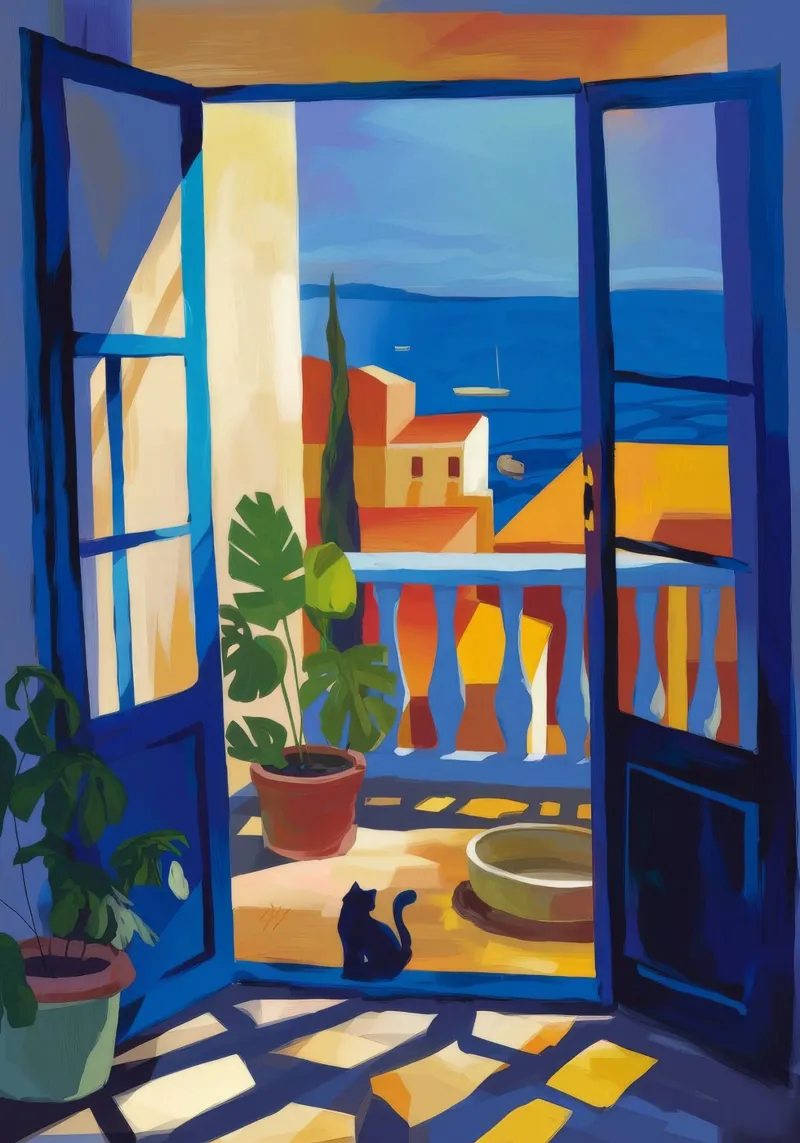 Balcone sul mare pellicola backlit da Artie Shifa