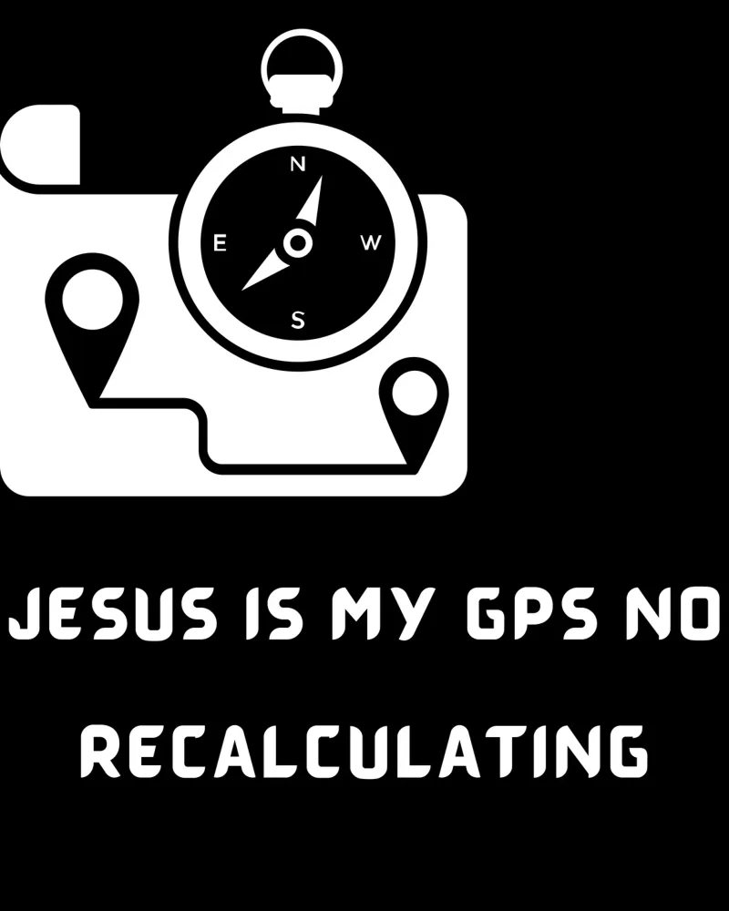 Gesù è il mio GPS nessun ricalcolo Te abbigliamento cristiano Unisex poster con telaio in legno da Lionandlamb