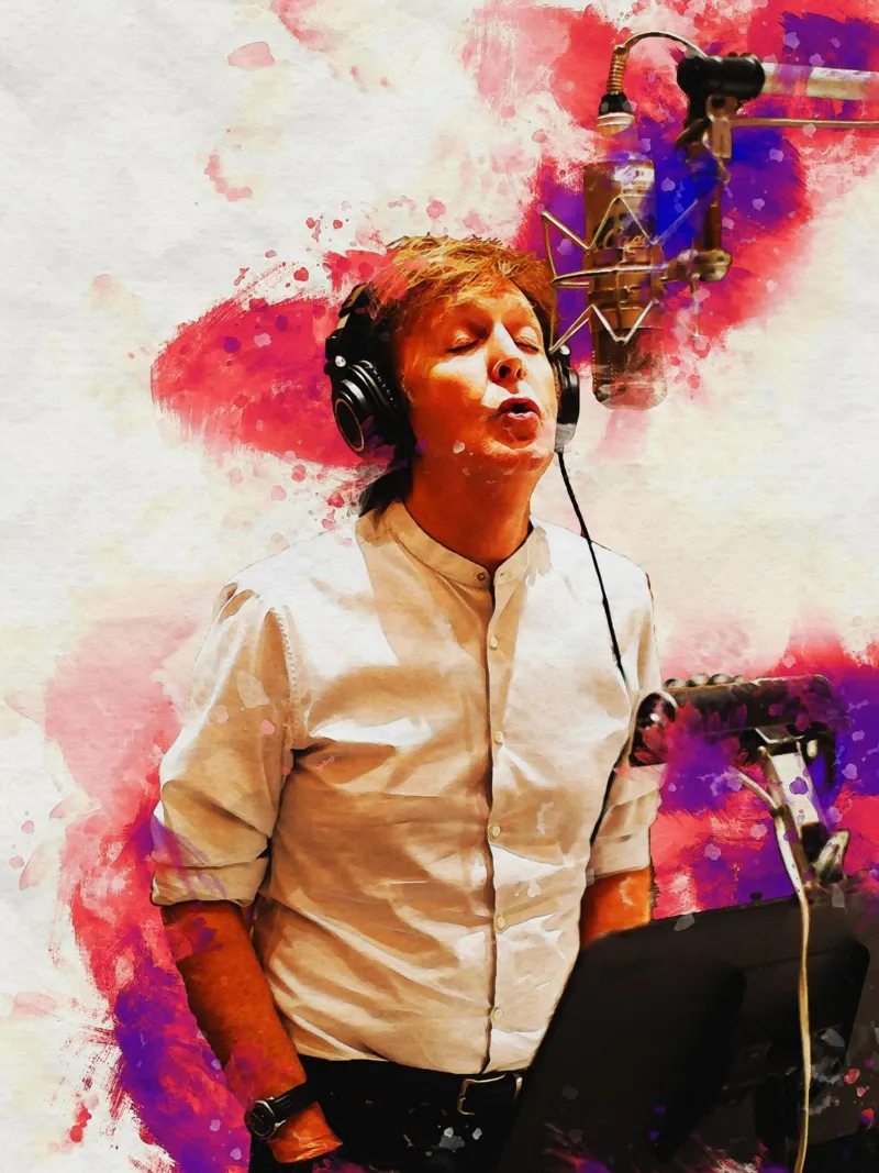 Smudge of Portrait Paul Mccartney in Studio canvas by Gunawan Rb