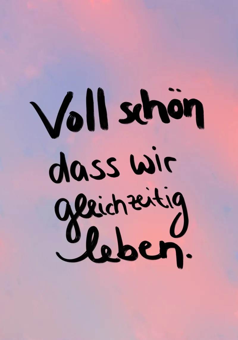Voll schön dass wir gleichzeitig leben Acryl-Glas von Hej Ibiza by Ute Arnold