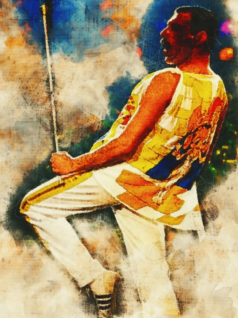 Smudge of Portrait Freddie Mercury en directo metacrilato de Gunawan Rb