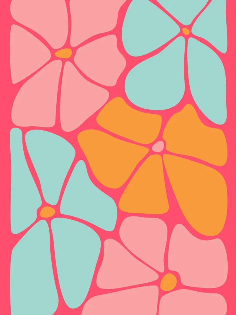 Fiori astratti in grassetto, arte della dopamina alluminio dibond da pdigitalprints