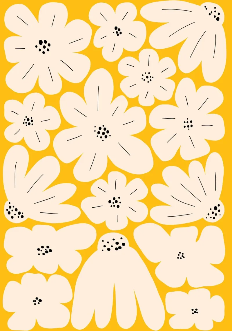 Gewaagde abstracte bloemsierkunst, Geel acryl van pdigitalprints